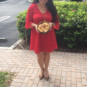 Francesca’s Red Lace Dress
